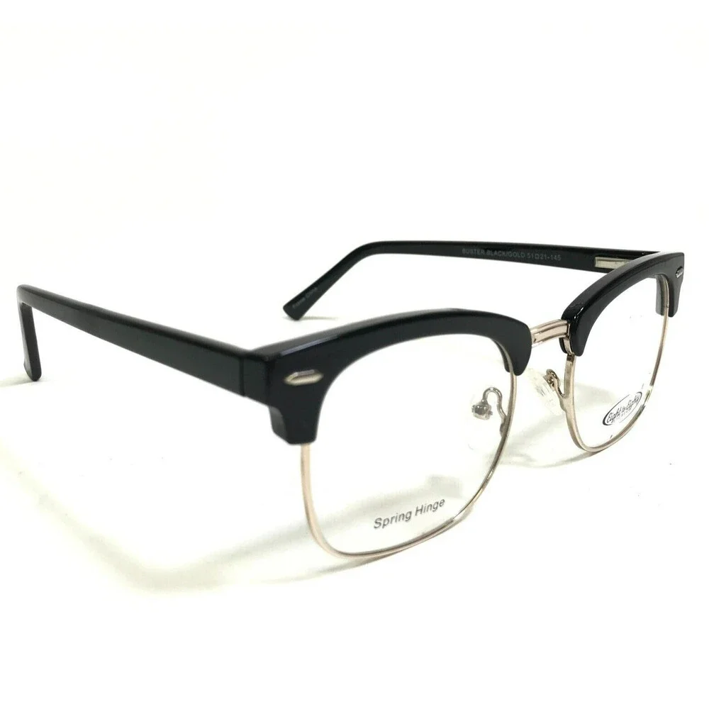 Eight to Eighty Eyeglasses Frames BUSTER BLACK/GOLD Square Full Rim 51-21-145